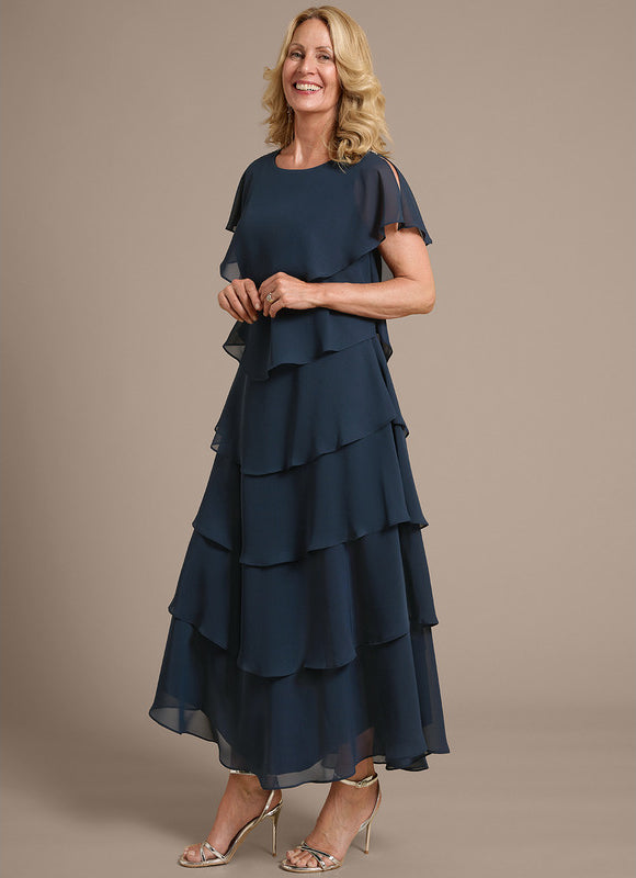 Robe Trapèze Mousseline Ondulée - gallery 3