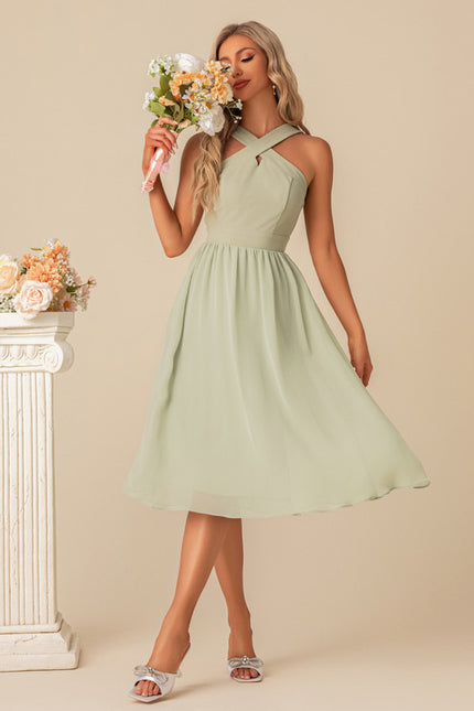 Robe Trapèze Vert Poudré - gallery 3