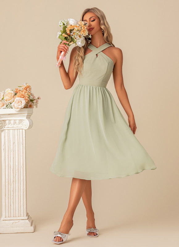 Robe Trapèze Vert Poudré - gallery 3