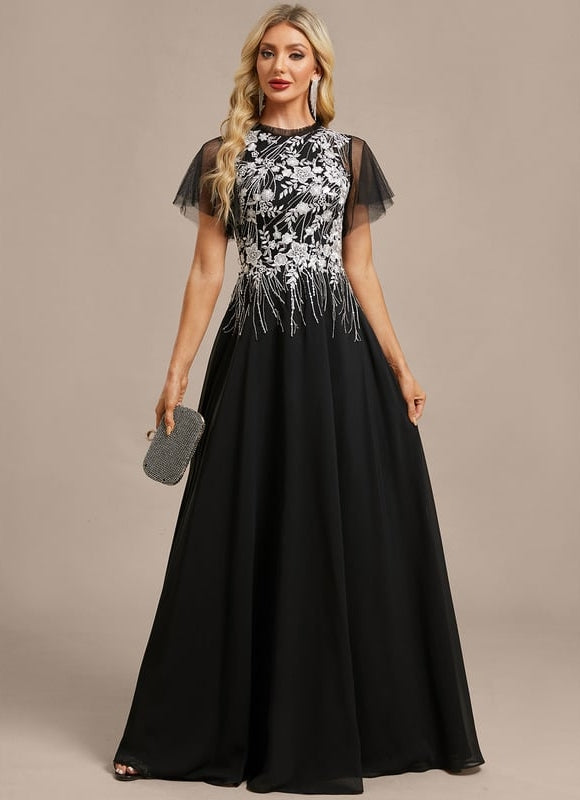 Robe Trapèze Nocturne Éclatante - gallery 4