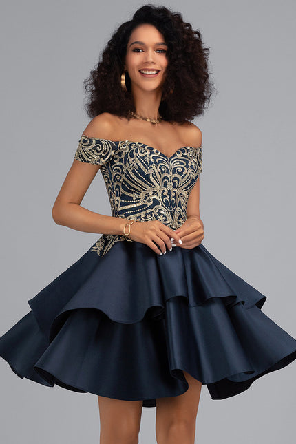 Robe Trapèze Satinée Ébène