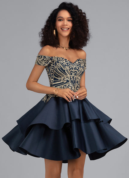 Robe Trapèze Satinée Ébène