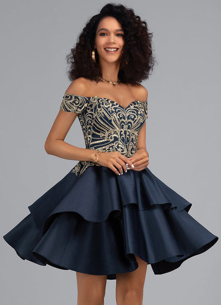 Robe Trapèze Satinée Ébène