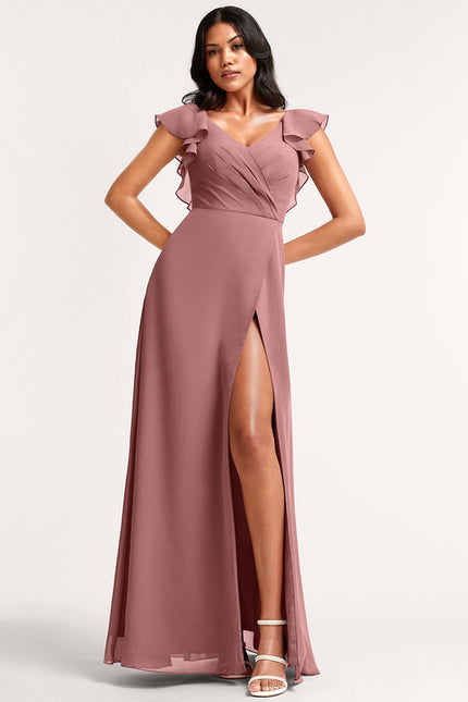 Robe Trapèze Mousseline Fendue - gallery 1