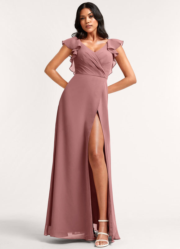 Robe Trapèze Mousseline Fendue - gallery 1