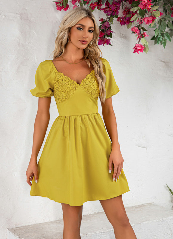 Robe Trapèze Jaune Légère