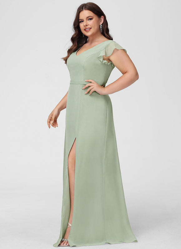 Robe Trapèze Longue Beige Élégante - gallery 9
