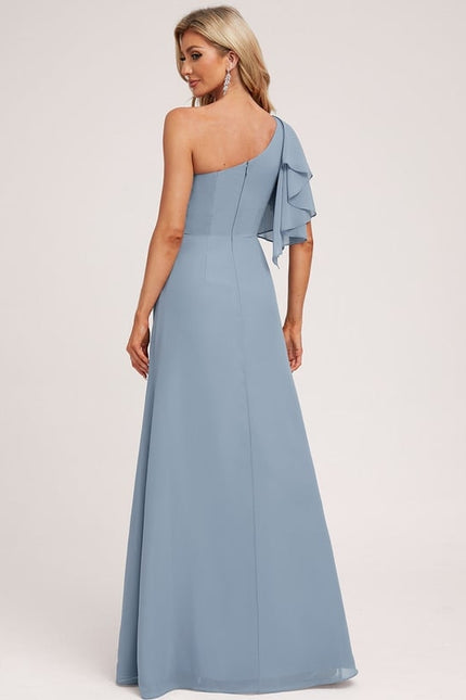 Robe Trapèze Asymétrique Beige - gallery 1