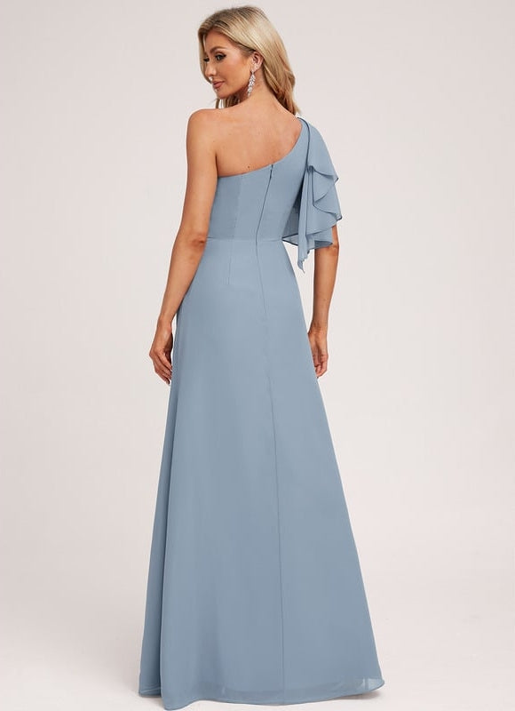 Robe Trapèze Asymétrique Beige - gallery 1