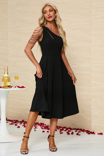 Robe Trapèze Frange Asymétrique - gallery 5
