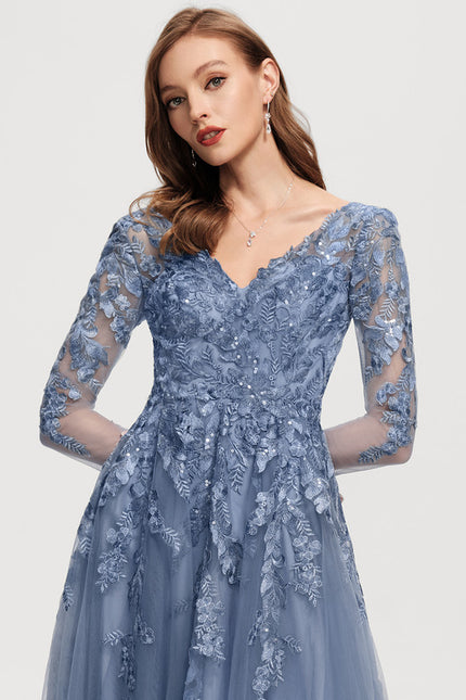 Robe Trapèze Élégance Grise Tulle - gallery 1