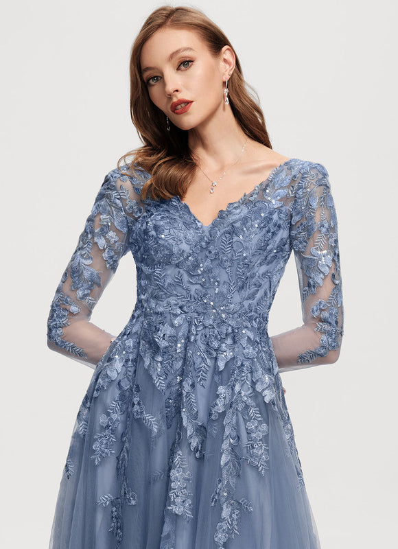 Robe Trapèze Élégance Grise Tulle - gallery 1