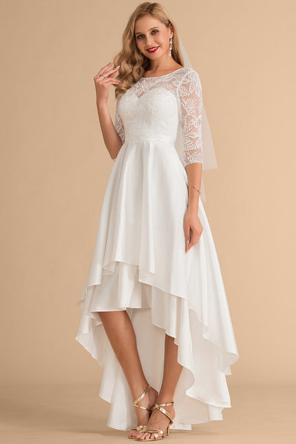 Robe Trapèze Élégance Dentelle Satinée - gallery 1