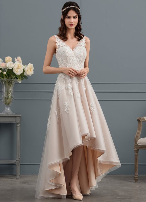 Robe Trapèze Lueur De Satin Rosé - gallery 3