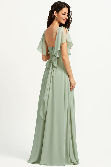 Robe Trapèze Mousseline Fendue - gallery 1