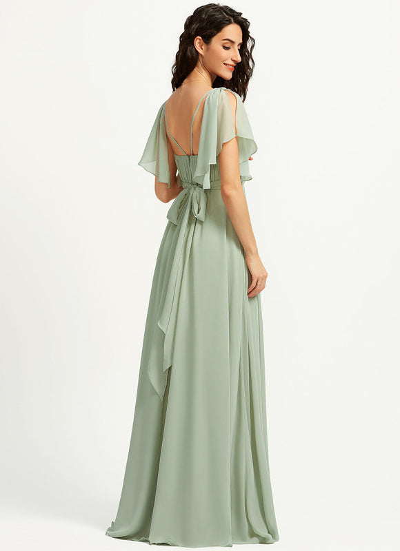 Robe Trapèze Mousseline Fendue - gallery 1