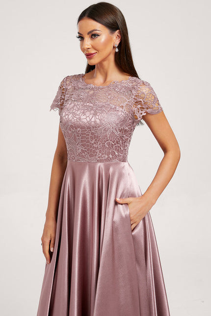 Robe Trapèze Satinée Orchidée - gallery 4