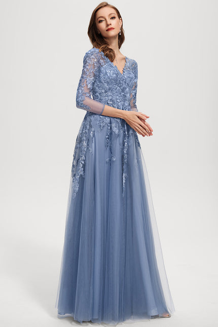 Robe Trapèze Élégance Grise Tulle - gallery 3
