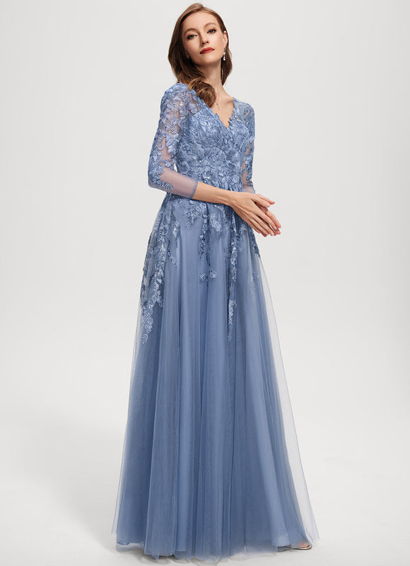 Robe Trapèze Élégance Grise Tulle - gallery 3