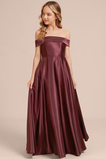 Robe Trapèze Satin Prune Chic - gallery 2