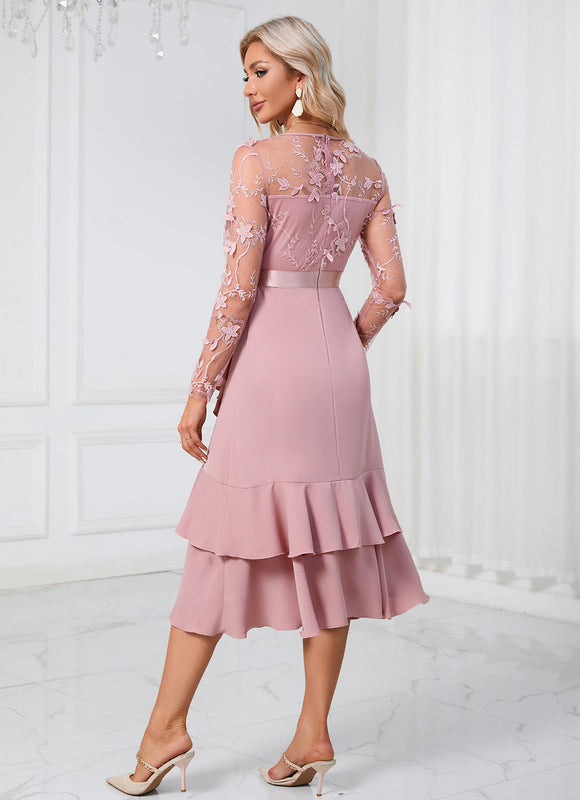 Robe Trapèze Rayonnement Floral - gallery 1