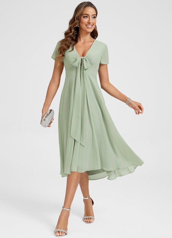 Robe Trapèze Flottante Verte - gallery 2