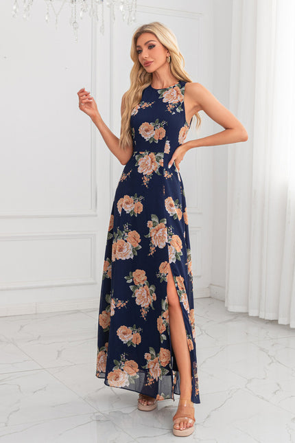 Robe Trapèze Fleur Marine Chic - gallery 4