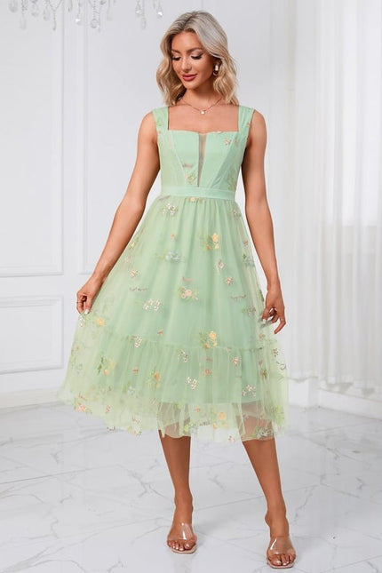 Robe Trapèze Tulle Printanière - gallery 3