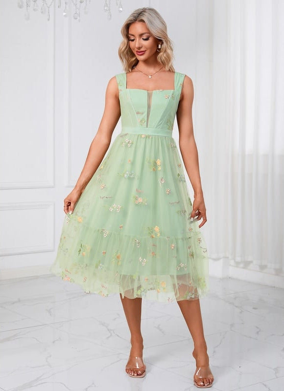 Robe Trapèze Tulle Printanière - gallery 3