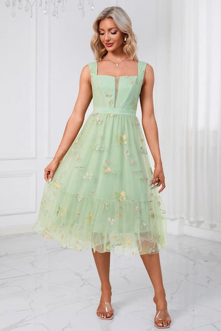 Robe Trapèze Tulle Printanière - gallery 3