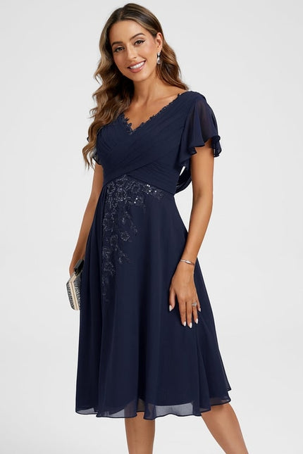 Robe Trapèze Élégance Marine - gallery 4