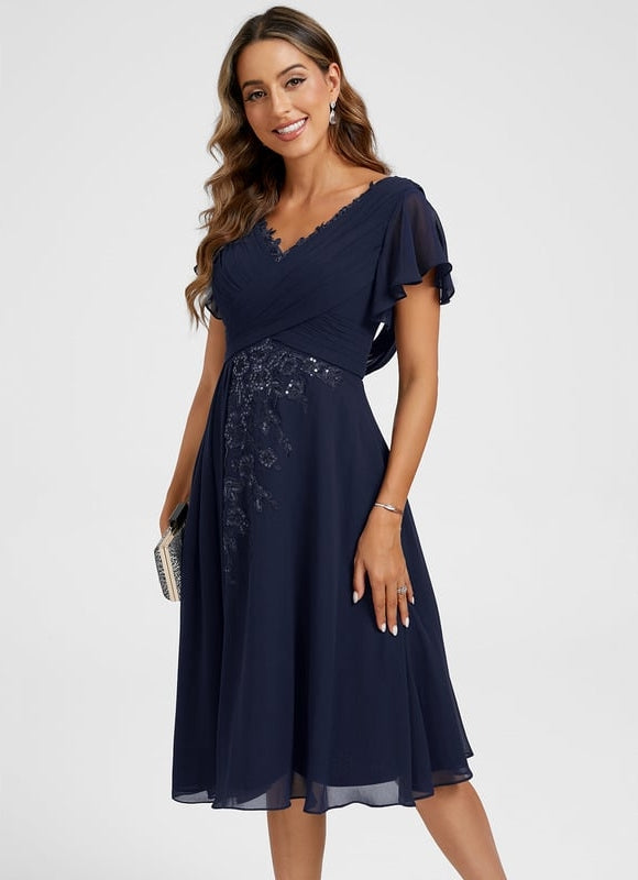 Robe Trapèze Élégance Marine - gallery 4