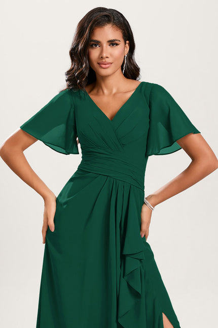 Robe Trapèze Mousseline Fendue - gallery 5