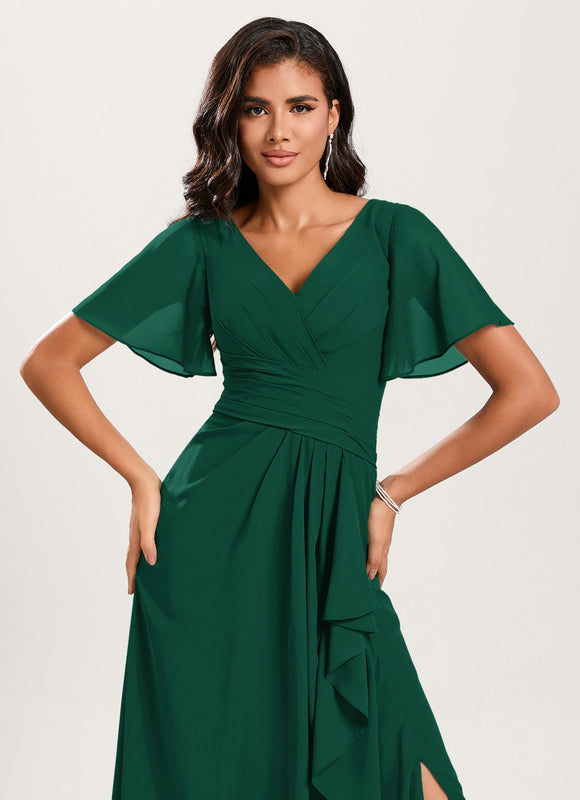 Robe Trapèze Mousseline Fendue - gallery 5