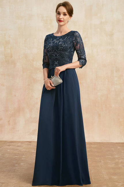 Robe Trapèze Élégance Marine Brodée - gallery 3