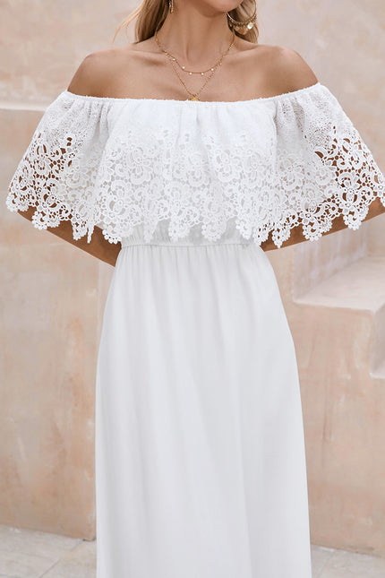 Robe Trapèze Blanche Bohème - gallery 4
