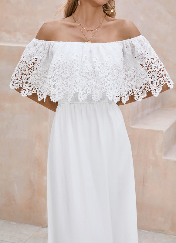 Robe Trapèze Blanche Bohème - gallery 4