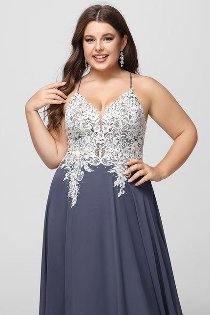 Robe Trapèze Verte En Mousseline Avec Perles Et Paillettes - gallery 7