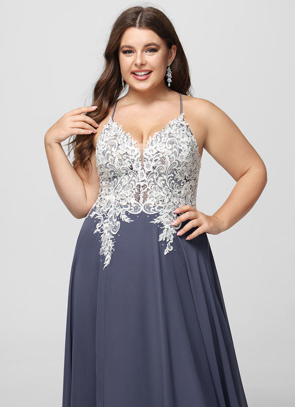 Robe Trapèze Verte En Mousseline Avec Perles Et Paillettes - gallery 7