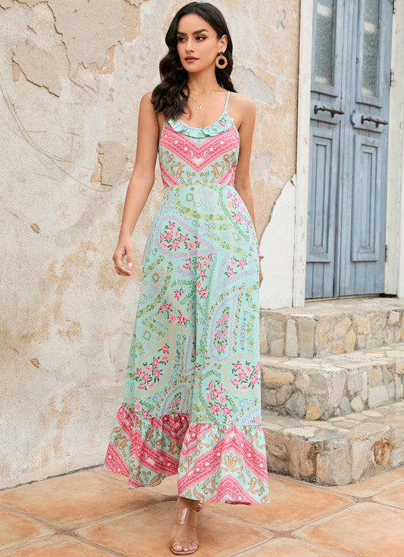 Robe Trapèze Fleurie Éclatante - gallery 7