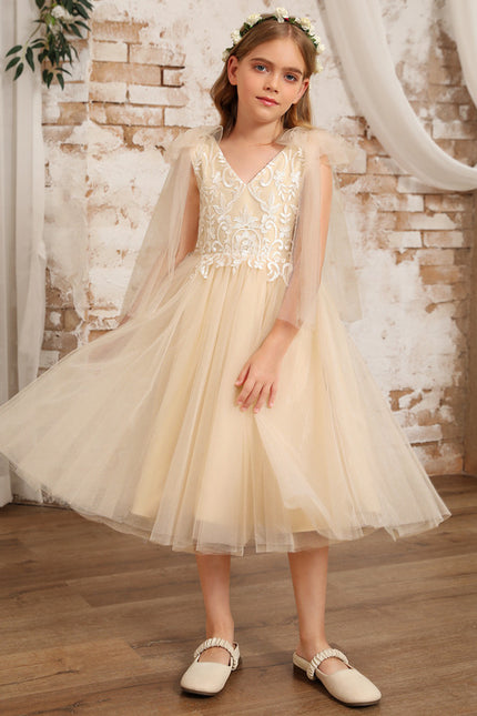 Robe Trapèze Tulle Écru - gallery 1