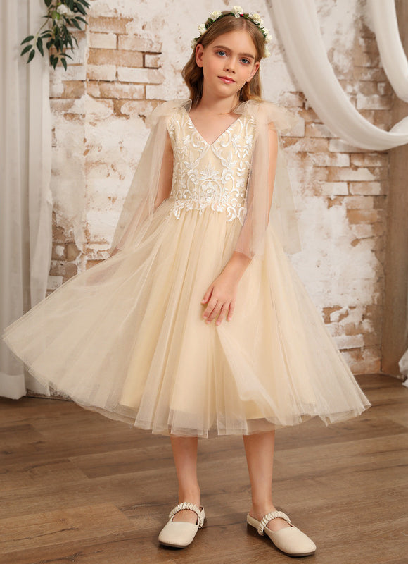 Robe Trapèze Tulle Écru - gallery 1