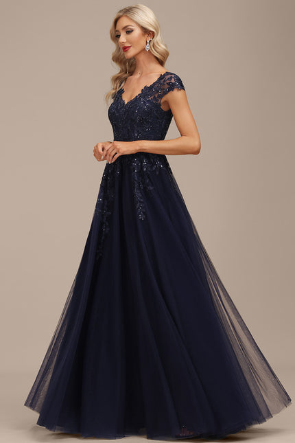 Robe Trapèze Élégance Grise Tulle - gallery 1