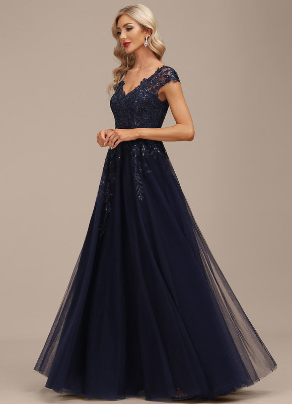 Robe Trapèze Élégance Grise Tulle - gallery 1