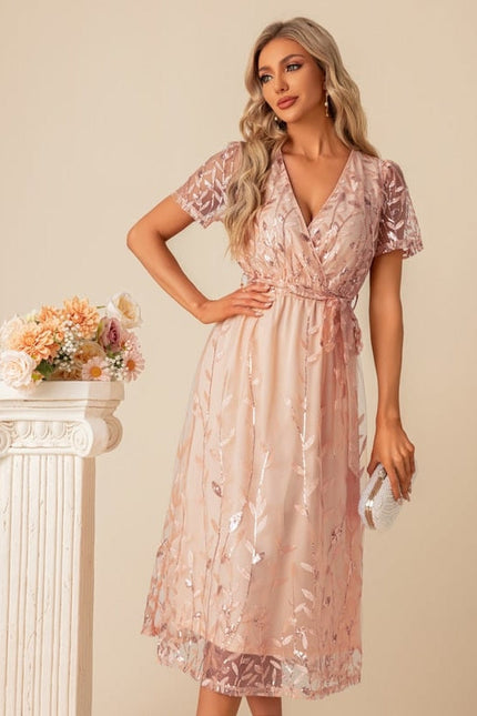 Robe Trapèze Paillette Vaporeuse - gallery 1