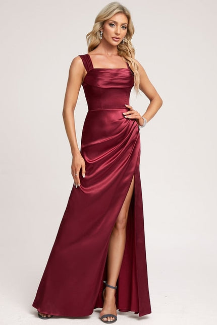Robe Trapèze Satinée Dorée