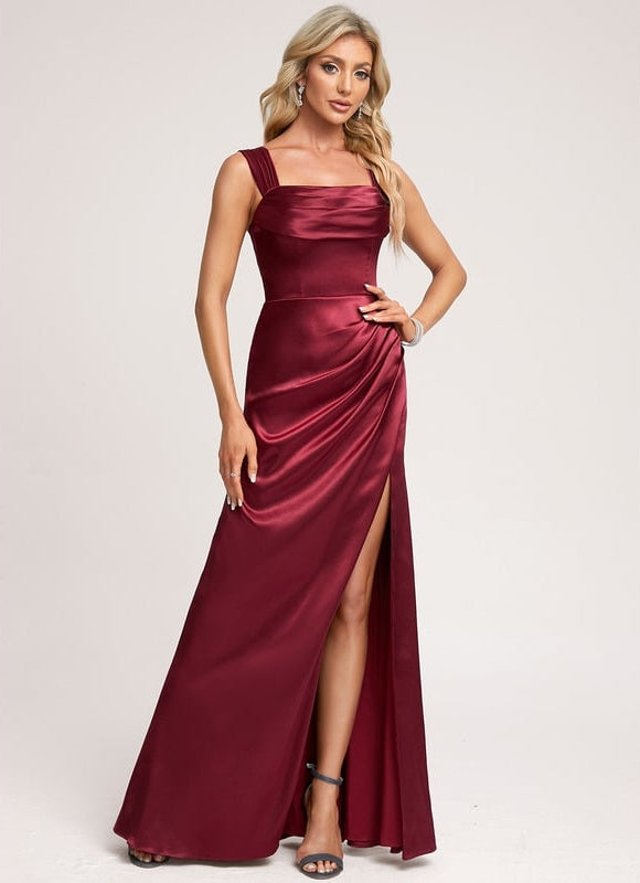 Robe Trapèze Satinée Dorée