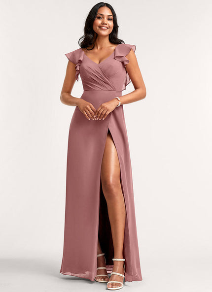Robe Trapèze Mousseline Fendue