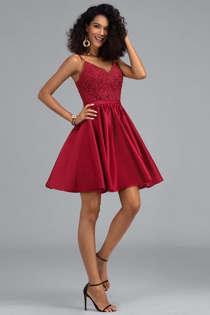 Robe Trapèze Satin Éclat Rubis - gallery 3