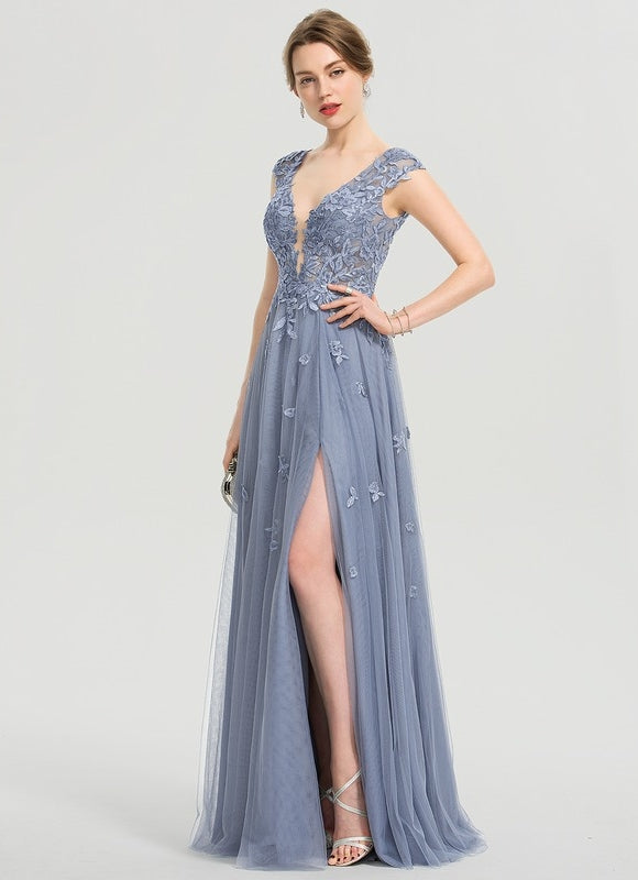 Robe Trapèze Élégance Grise Tulle - gallery 4